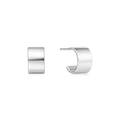 Ania Haie Vogue Silver Flat Hoop Studs
