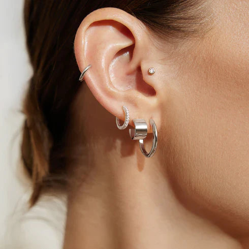 Ania Haie Vogue Silver Flat Hoop Studs