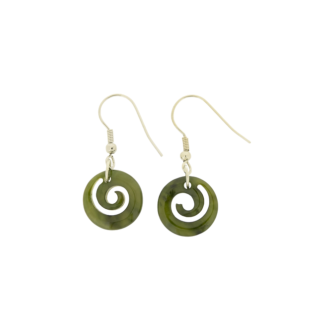 Jade Earrings - Koru 15mm