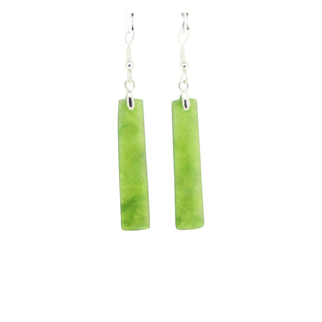 New Zealand Greenstone Drop Earrings 35-40mm