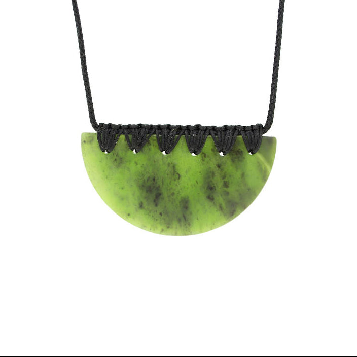New Zealand Greenstone Medium Half Circle 70mm x 35mm