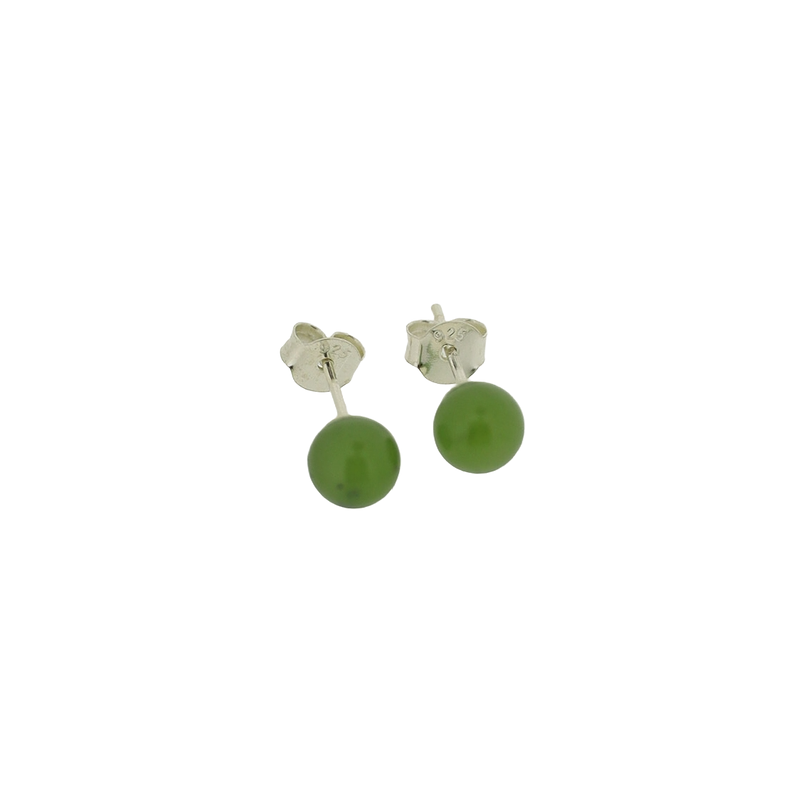 Jade Studs - Bead 6mm
