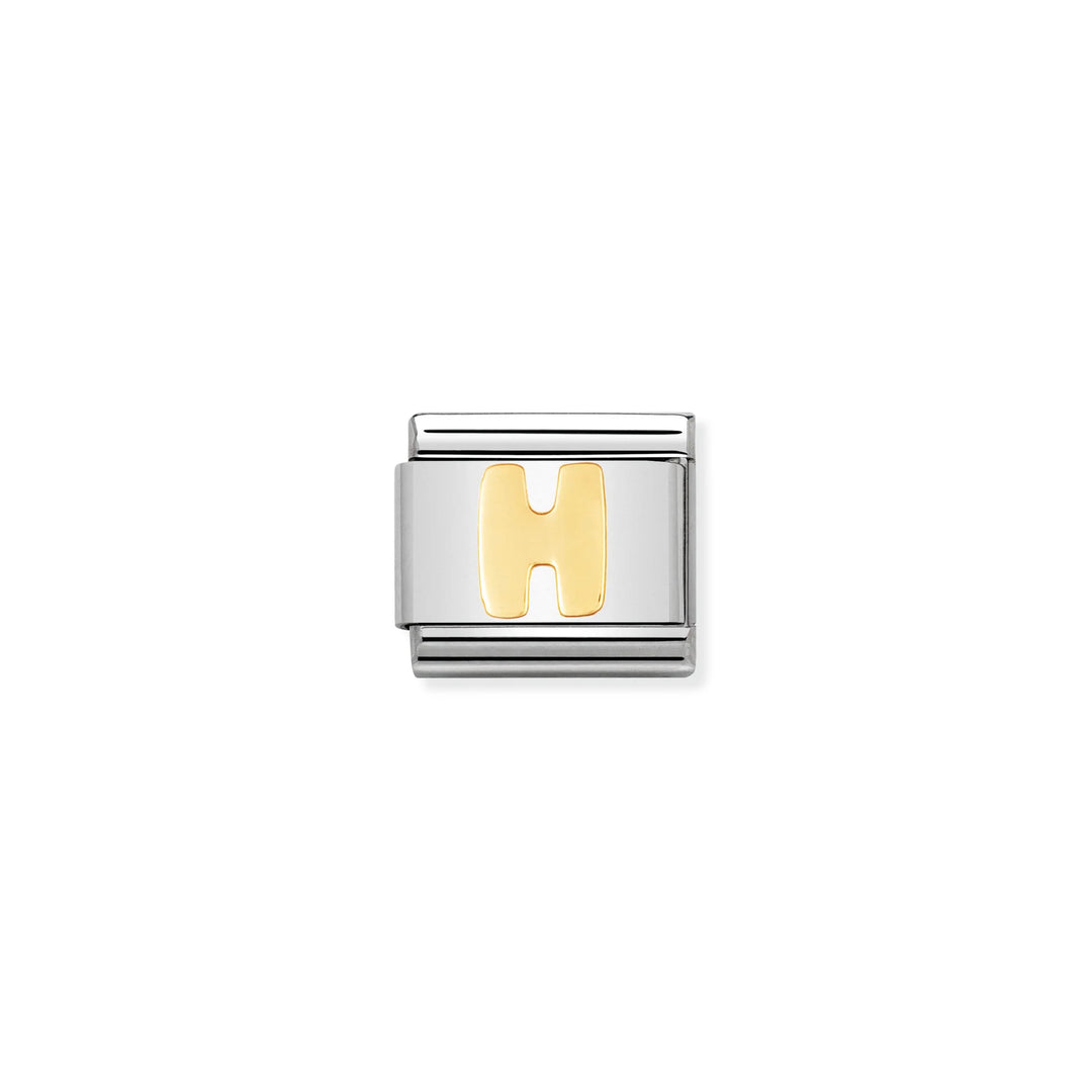 Nomination Classic Link 030101/08 Letter H in 18k Gold