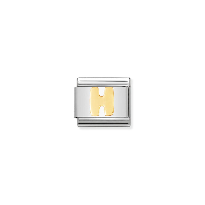Nomination Classic Link 030101/08 Letter H in 18k Gold