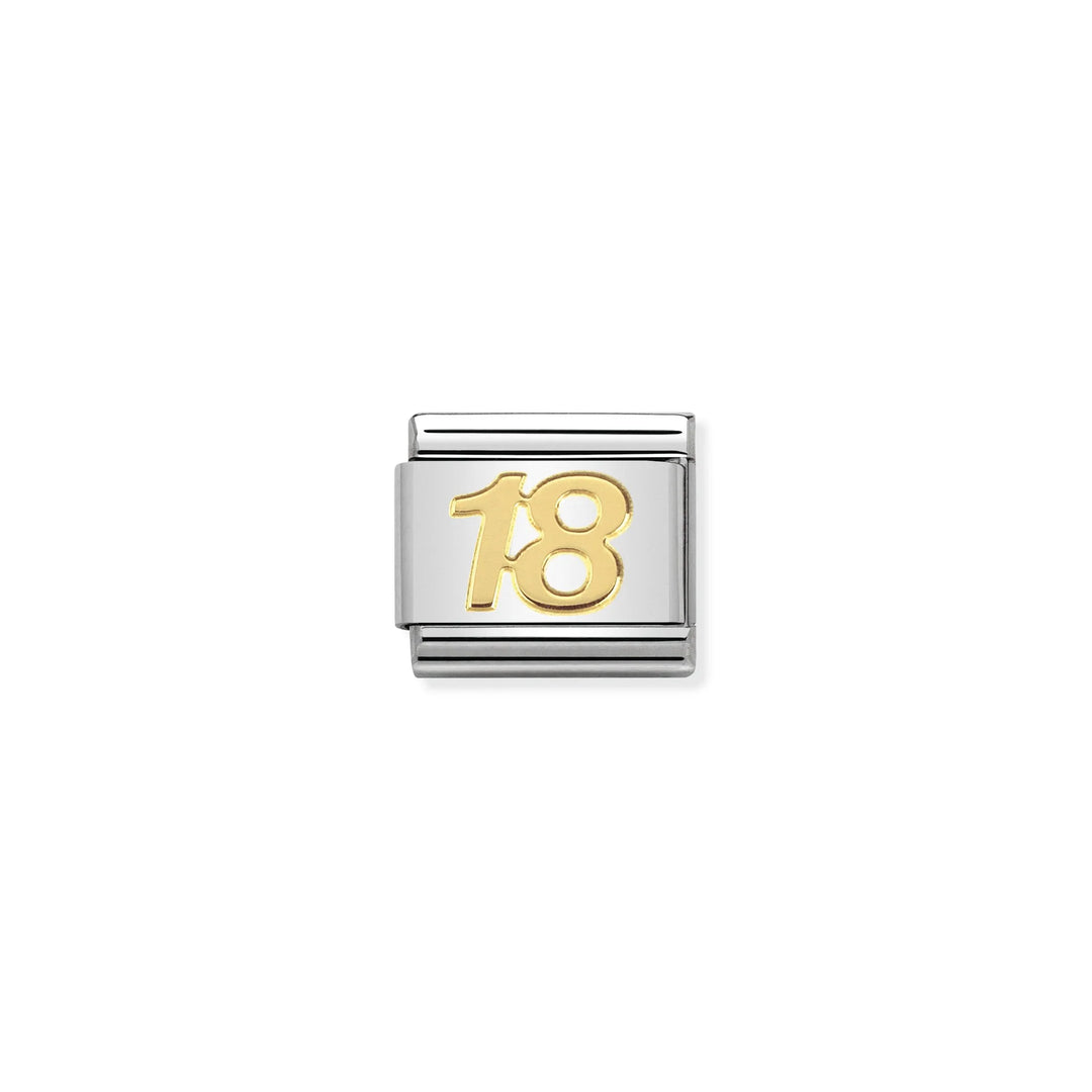 Nomination Classic Link 030109/34 Number 18 in 18k Gold