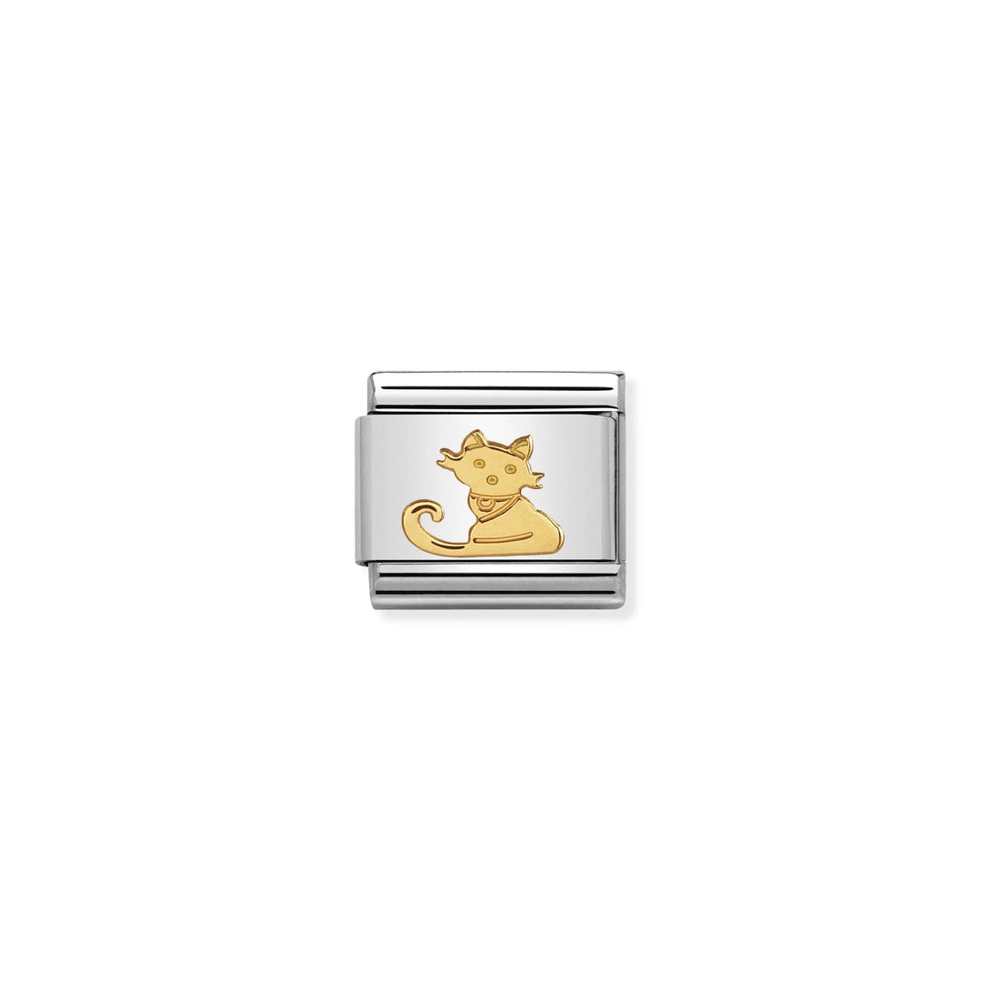 Nomination Classic Link 030112/32 Seated Cat in 18k Gold