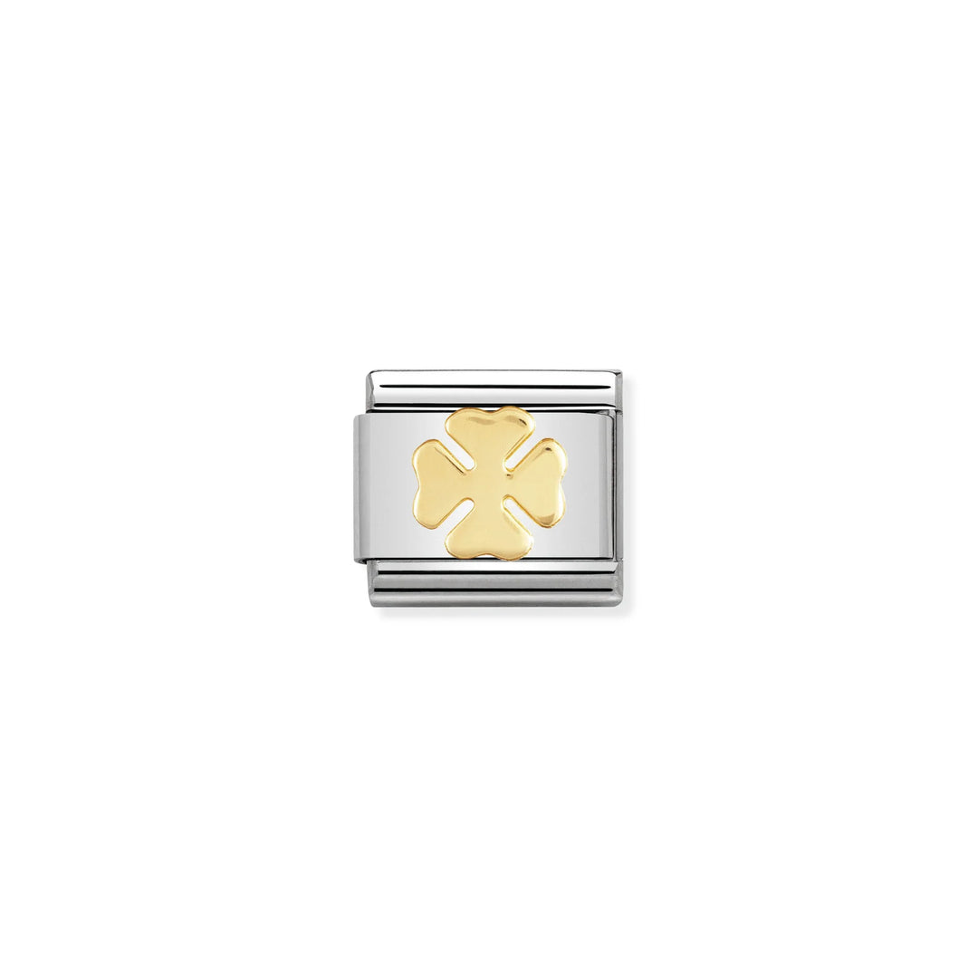 Nomination Classic Link 030115/06 Four Leaf Clover in 18k Gold