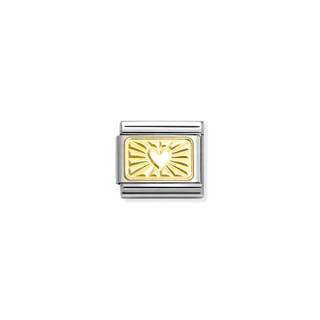 Nomination Classic Link 030121/58 Heart with Etched Plate in Gold