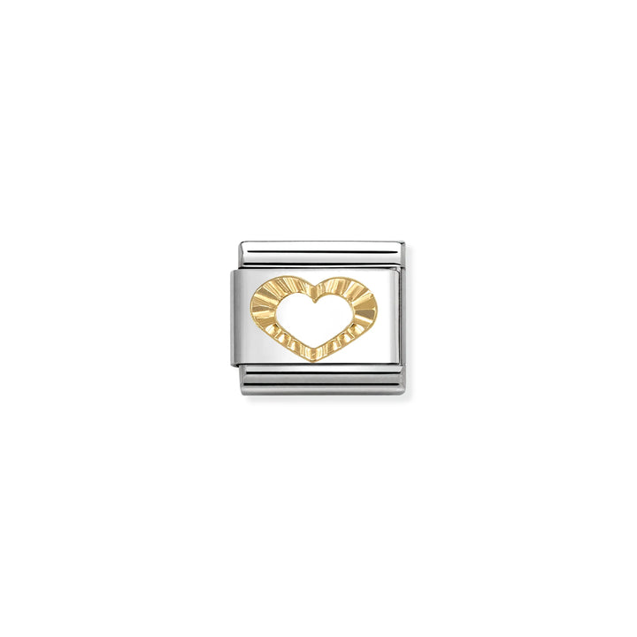 Nomination Classic Link 030149/63 18k Gold Heart with Etched Detail