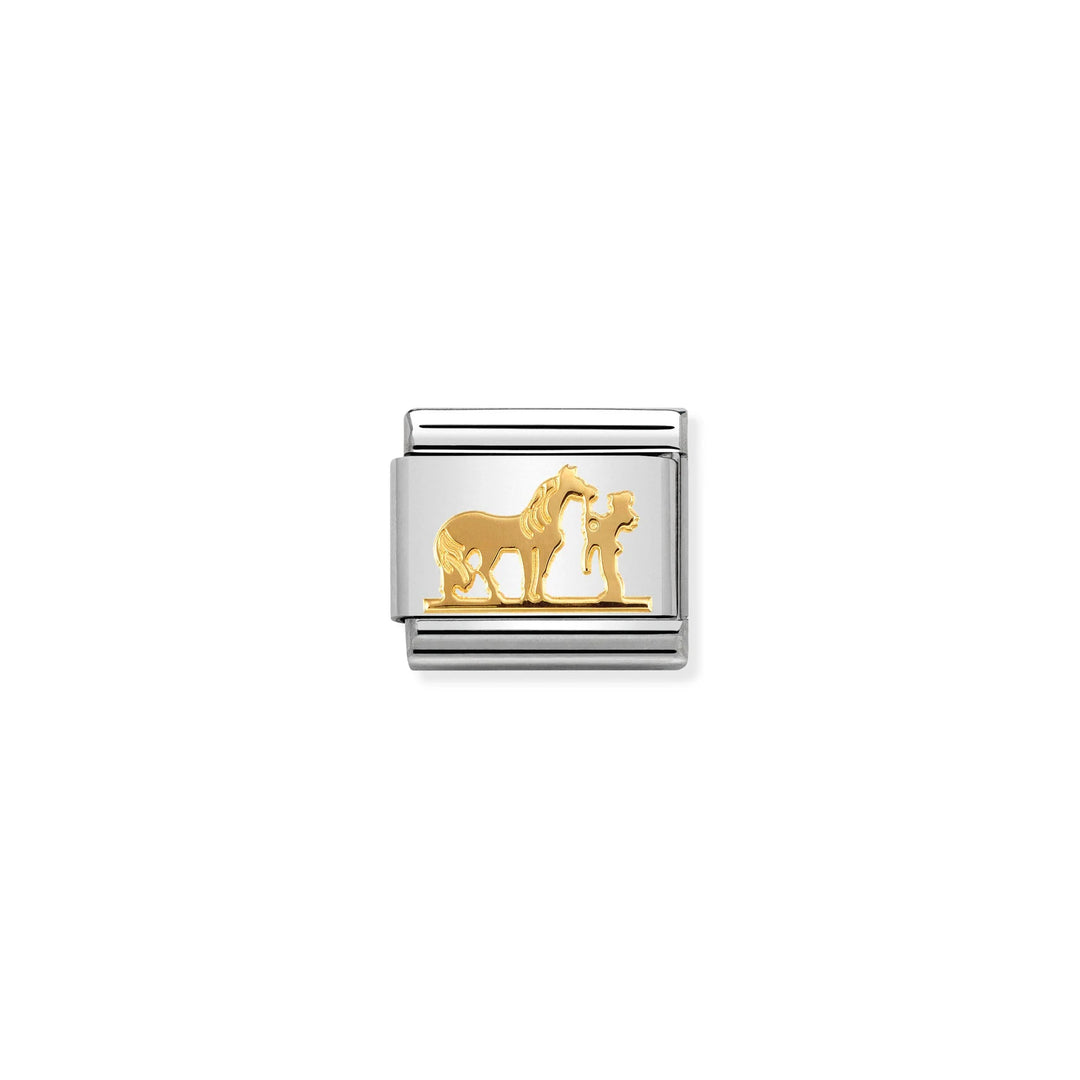 Nomination Classic Link 030149/29 Horse with Rider in 18k Gold