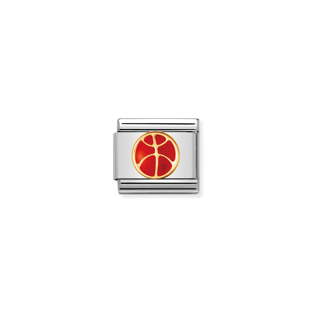 Nomination Classic Link 030203/08 Basketball in 18k Gold & Enamel