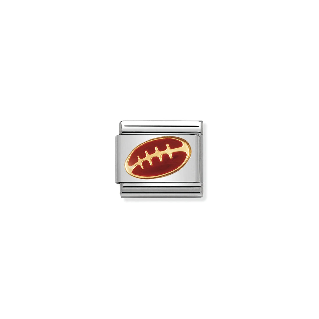 Nomination Classic Link 030203/09 Football in 18k Gold & Enamel