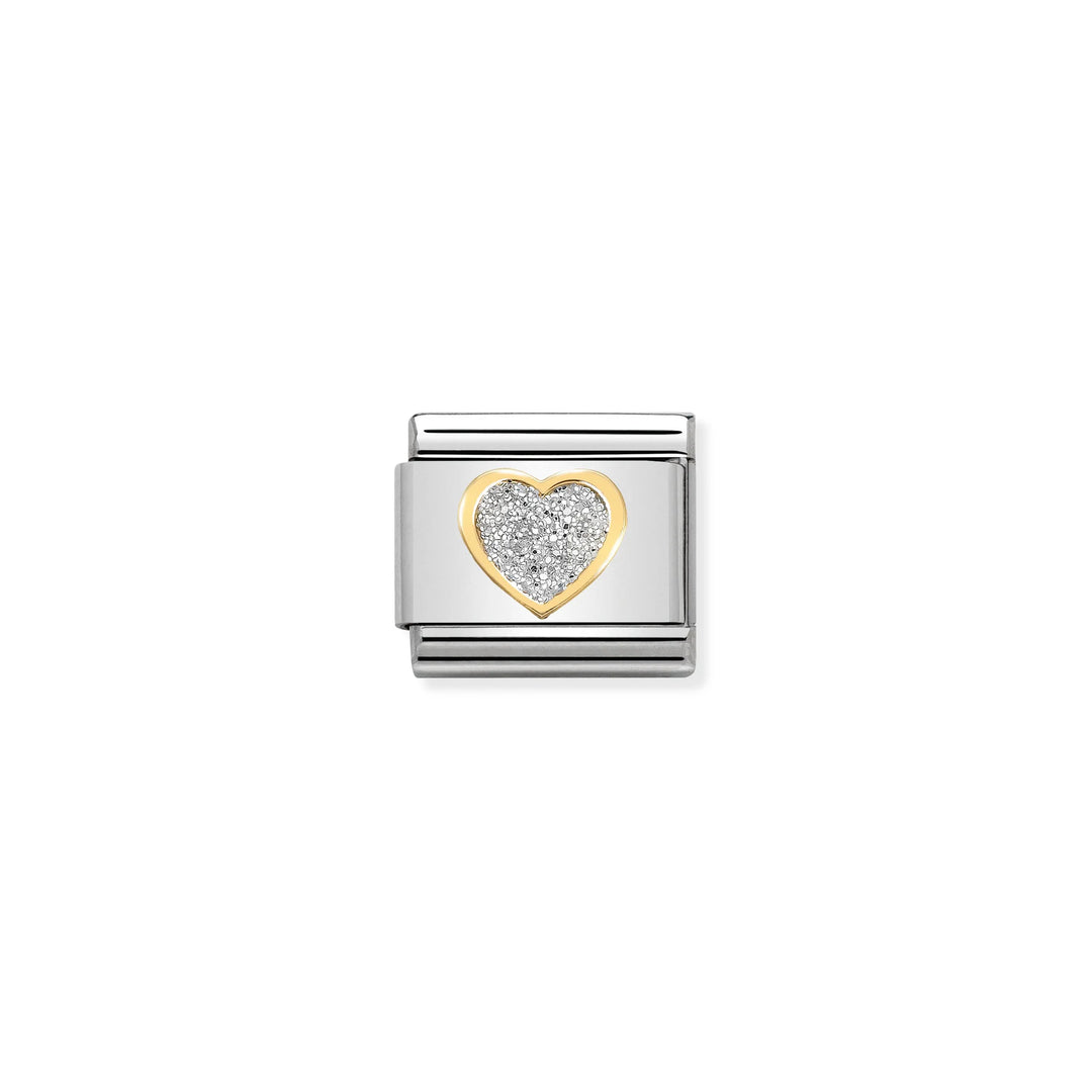 Nomination Classic Link 030220/02 Glitter Heart in 18k Gold