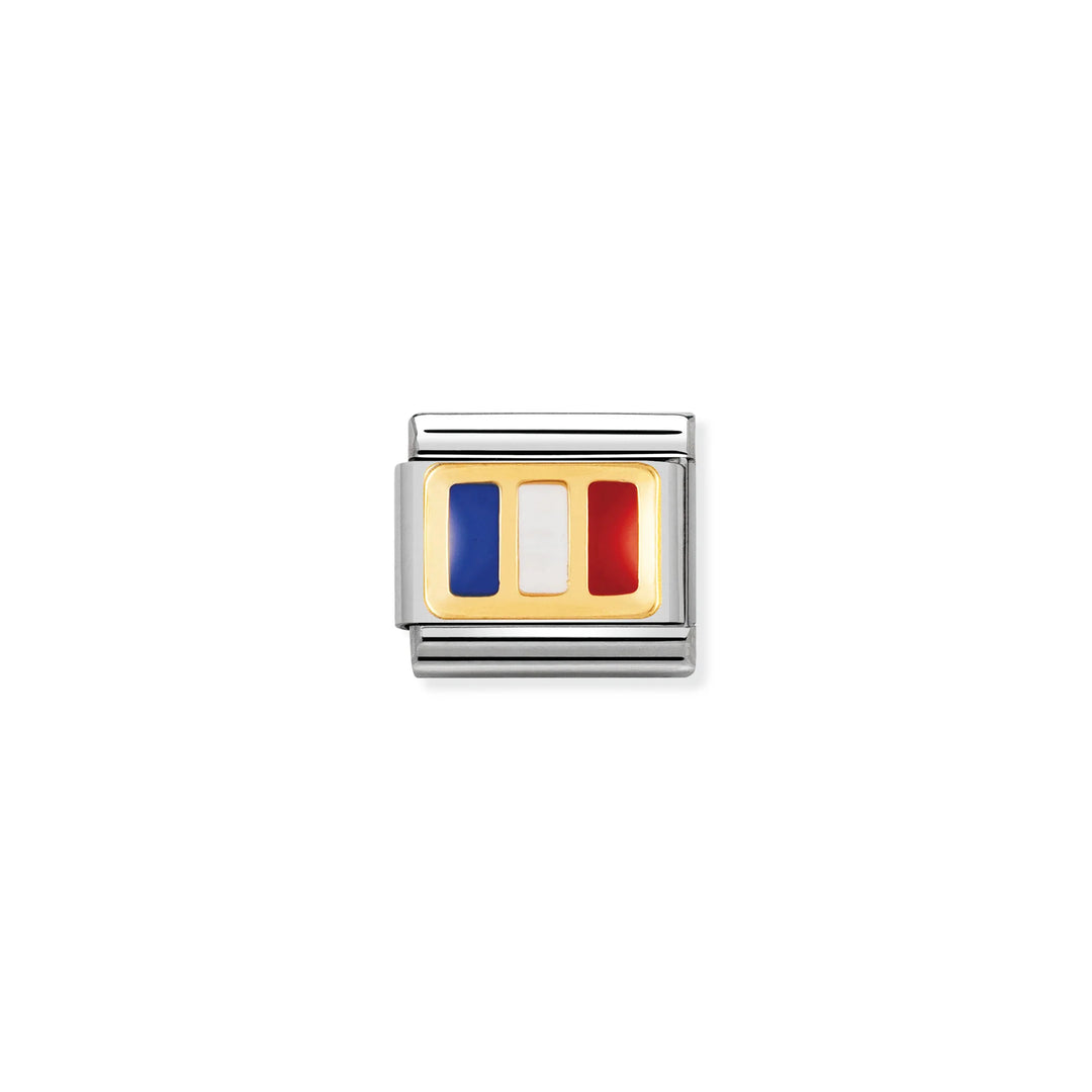Nomination Classic Link 030234/05 France Flag in 18k Gold & Enamel
