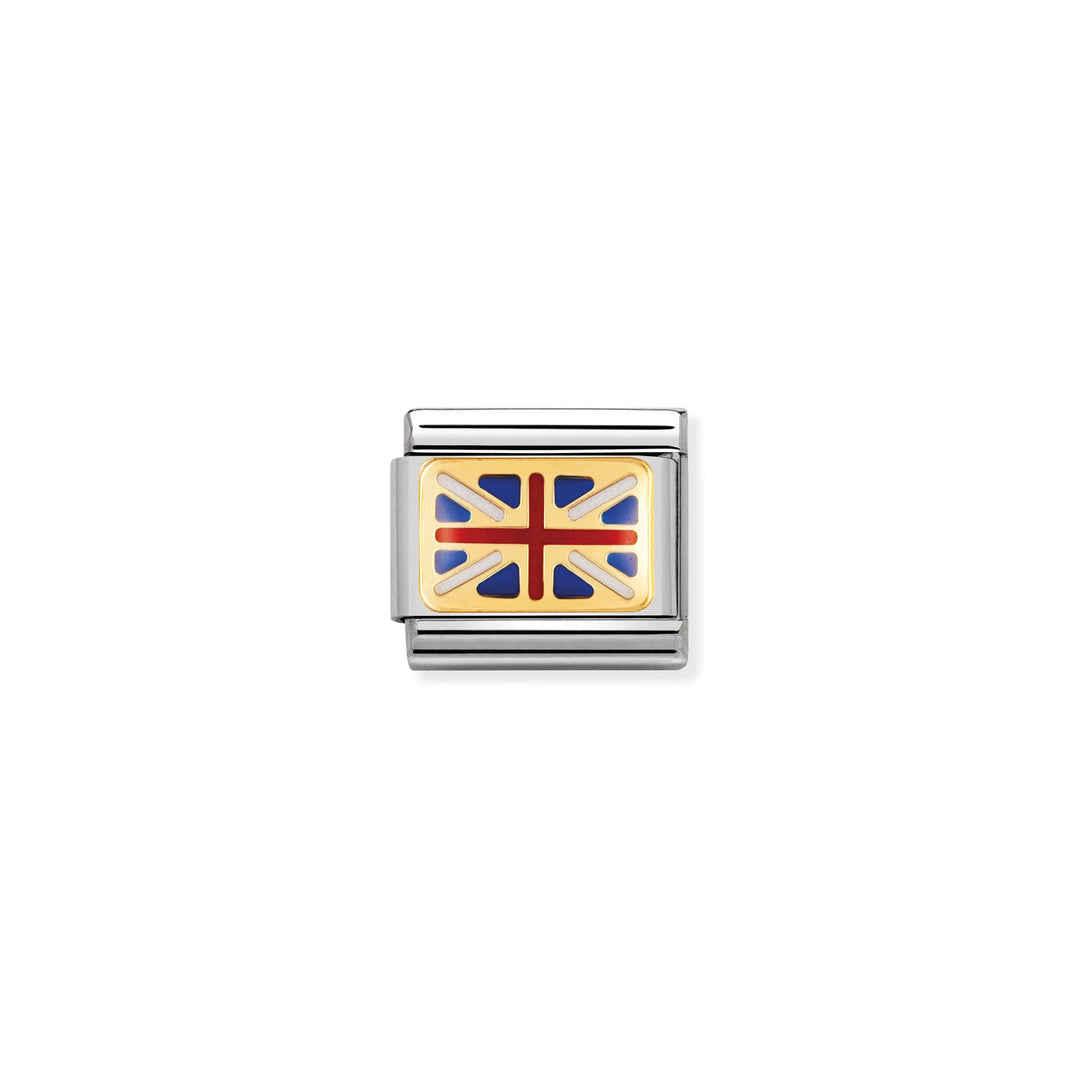 Nomination Classic Link 030234/06 Great Britain Flag in 18k Gold & Enamel