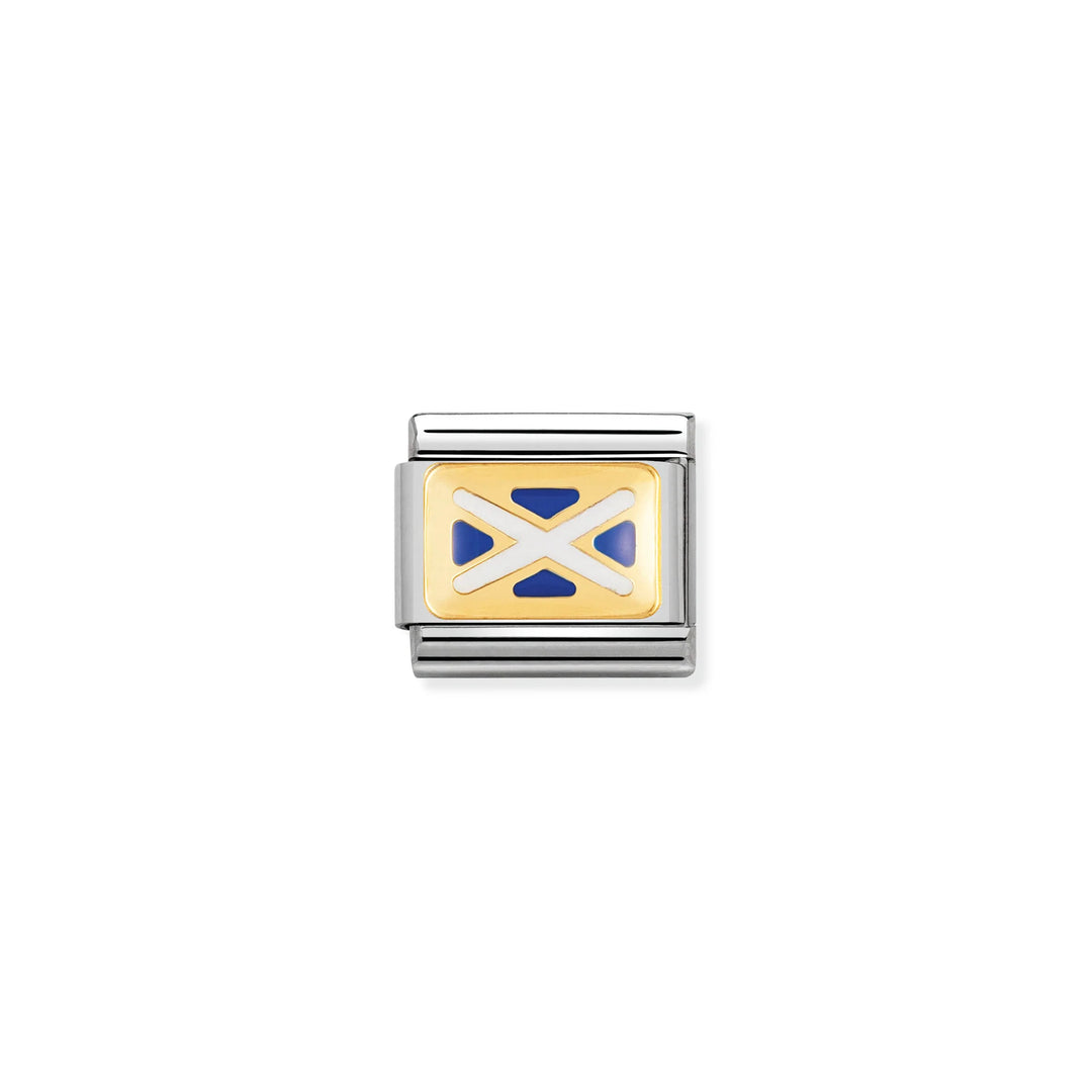 Nomination Classic Link 030234/07 Scotland Flag in 18k Gold & Enamel