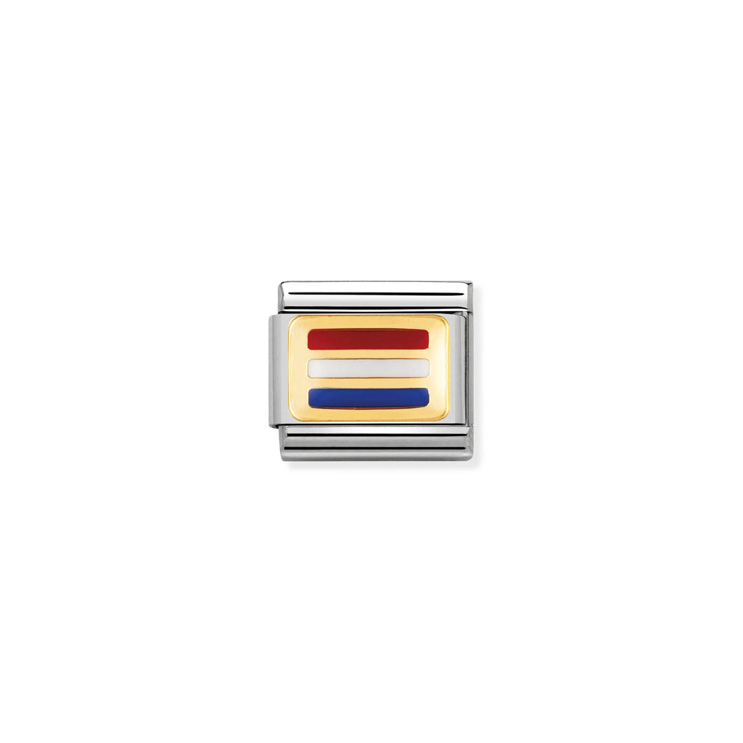 Nomination Classic Link 030234/12 Holland Flag Enamel & 18k Gold