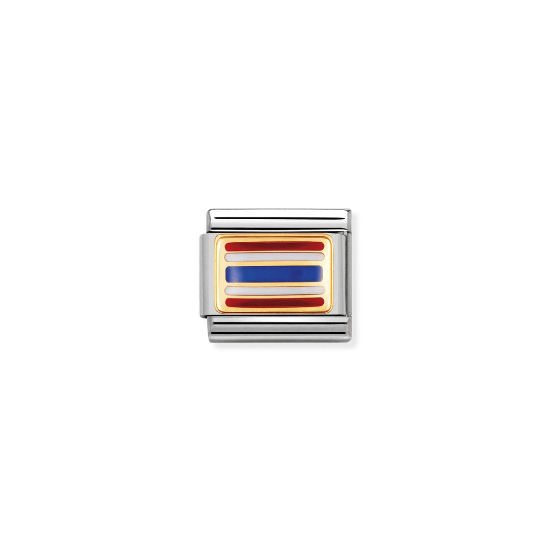 Nomination Classic Link 030236/10 Thailand Flag Enamel & 18k Gold