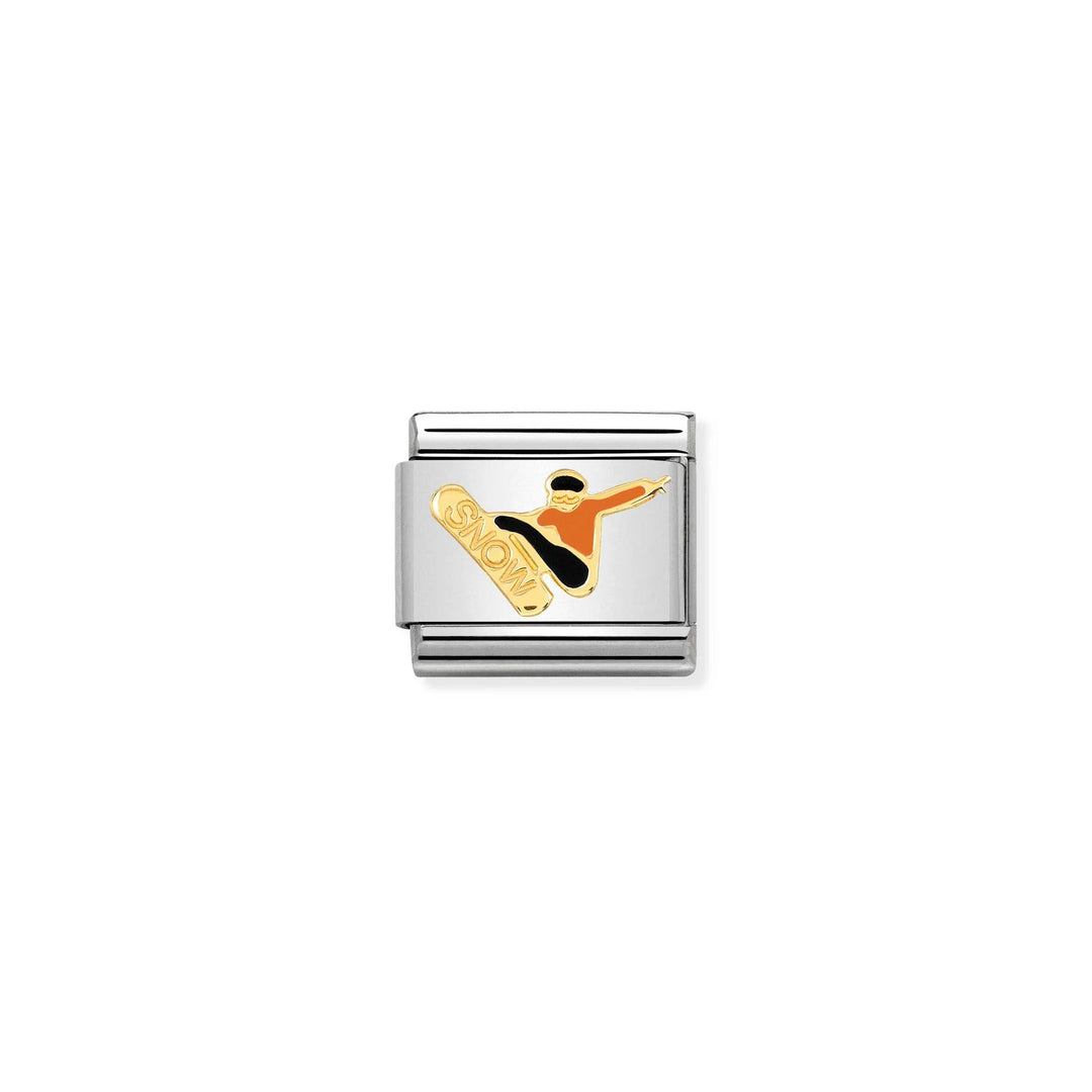 Nomination Classic Link 030259/17 Snowboarder in 18k Gold & Enamel