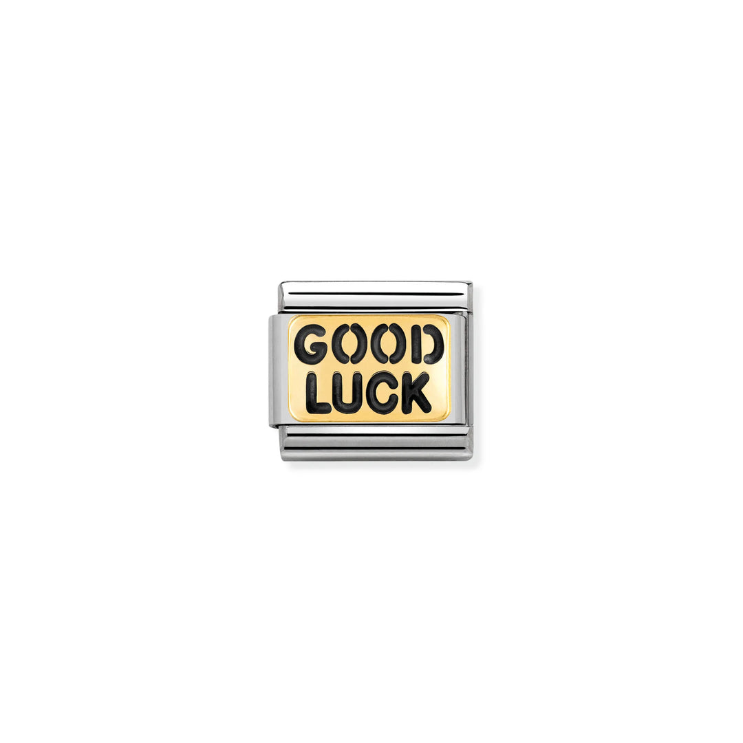 COMPOSABLE CLASSIC LINK 030261/37 GOOD LUCK IN 18k GOLD AND ENAMEL