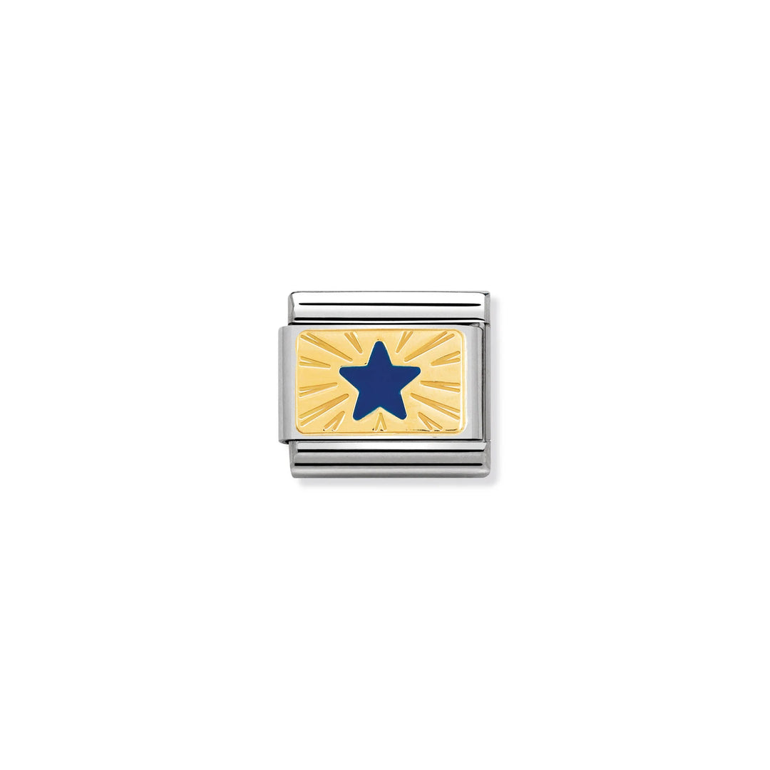 Nomination Classic Link 030284/41 Blue Star 18k Gold & Enamel