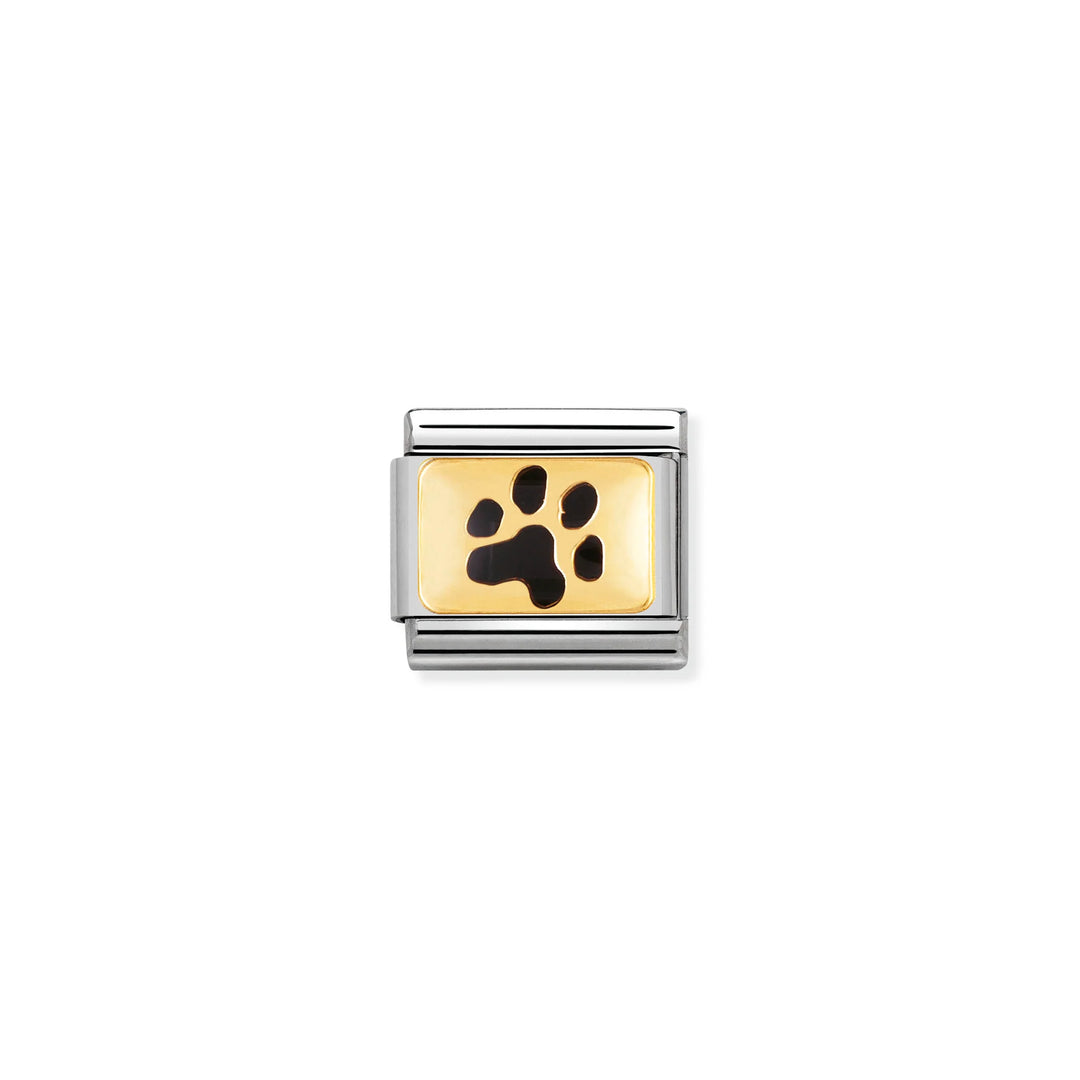 Nomination Classic Link 030284/47 Paw Print 18k Gold & Enamel