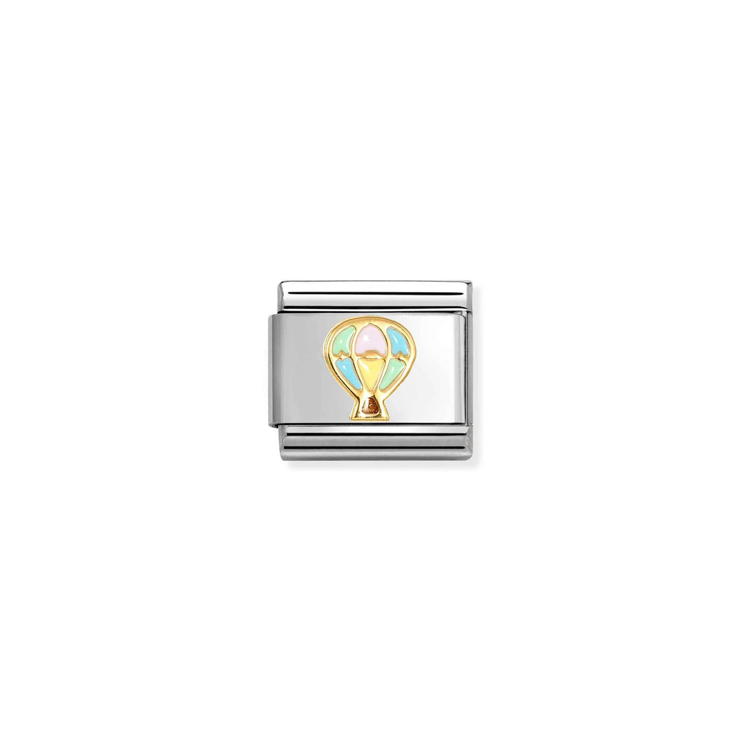 Nomination Classic Link 030285/66 Hot Air Balloon in 18k Gold & Enamel