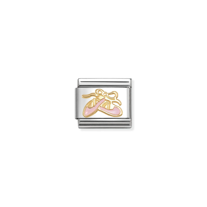 Nomination Classic Link 030285/76 Enamel and 18k Gold Pink Ballet Shoes