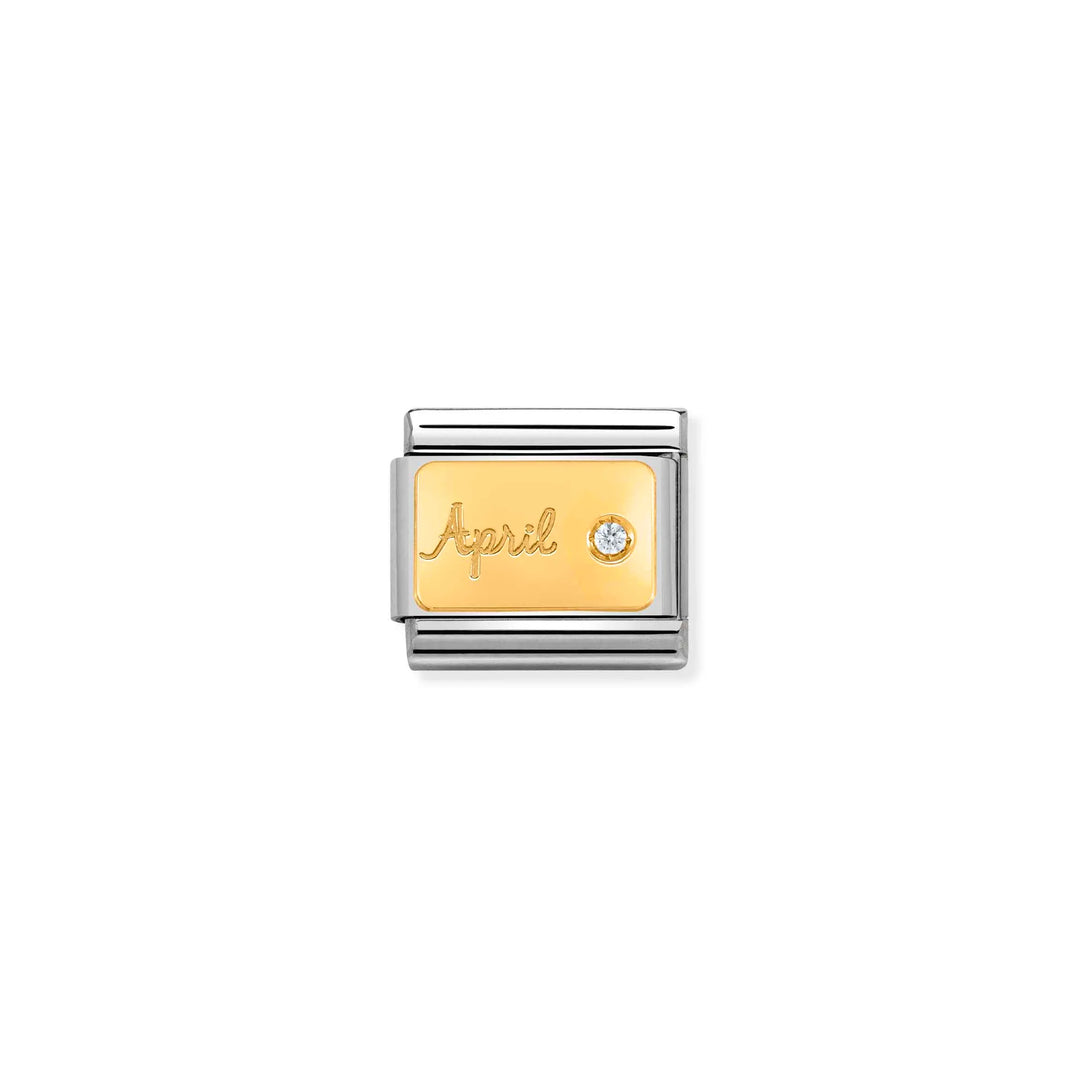 Nomination Classic Link 030519/04 April Diamond in 18k Gold