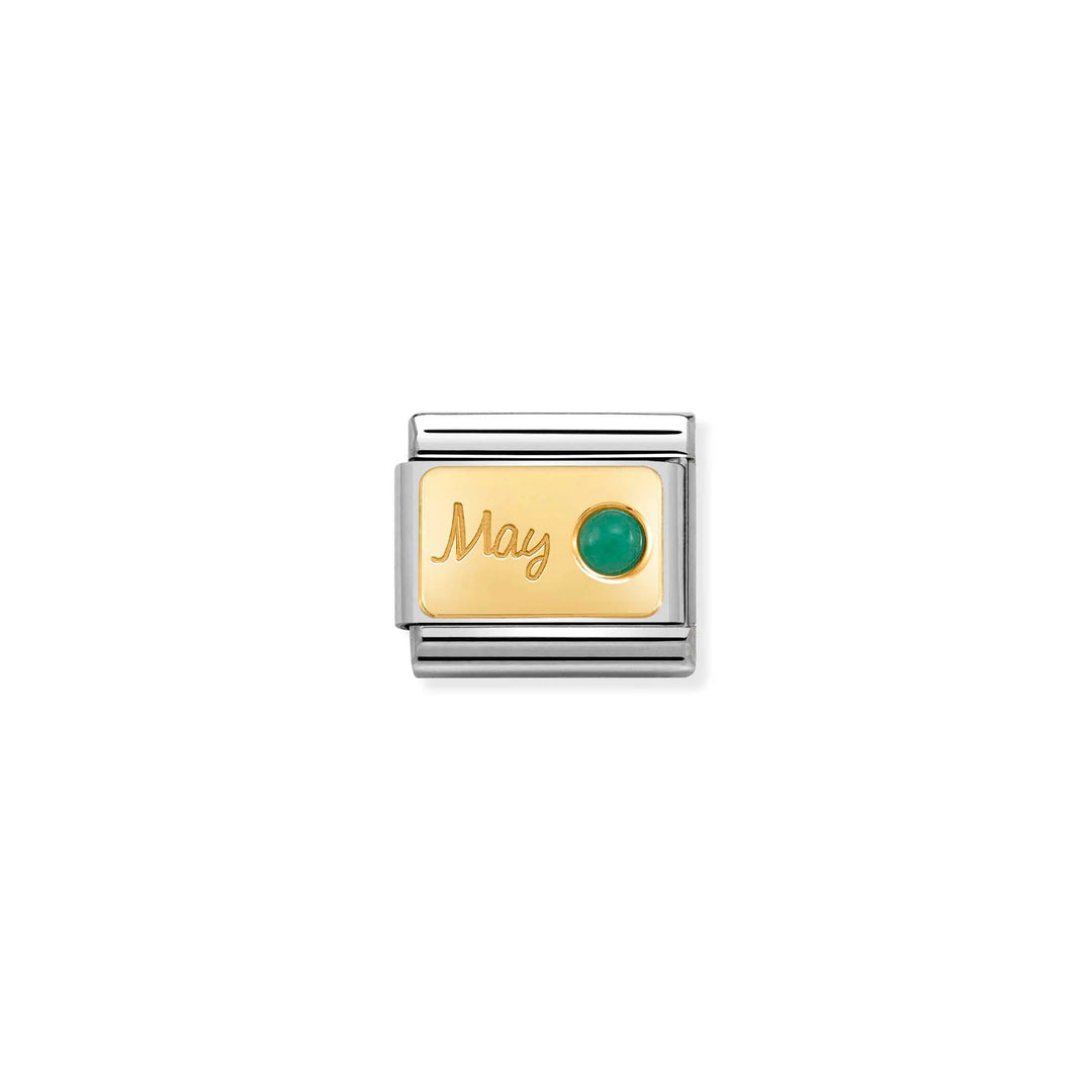Nomination Classic Link 030519/05 May Emerald in 18k Gold