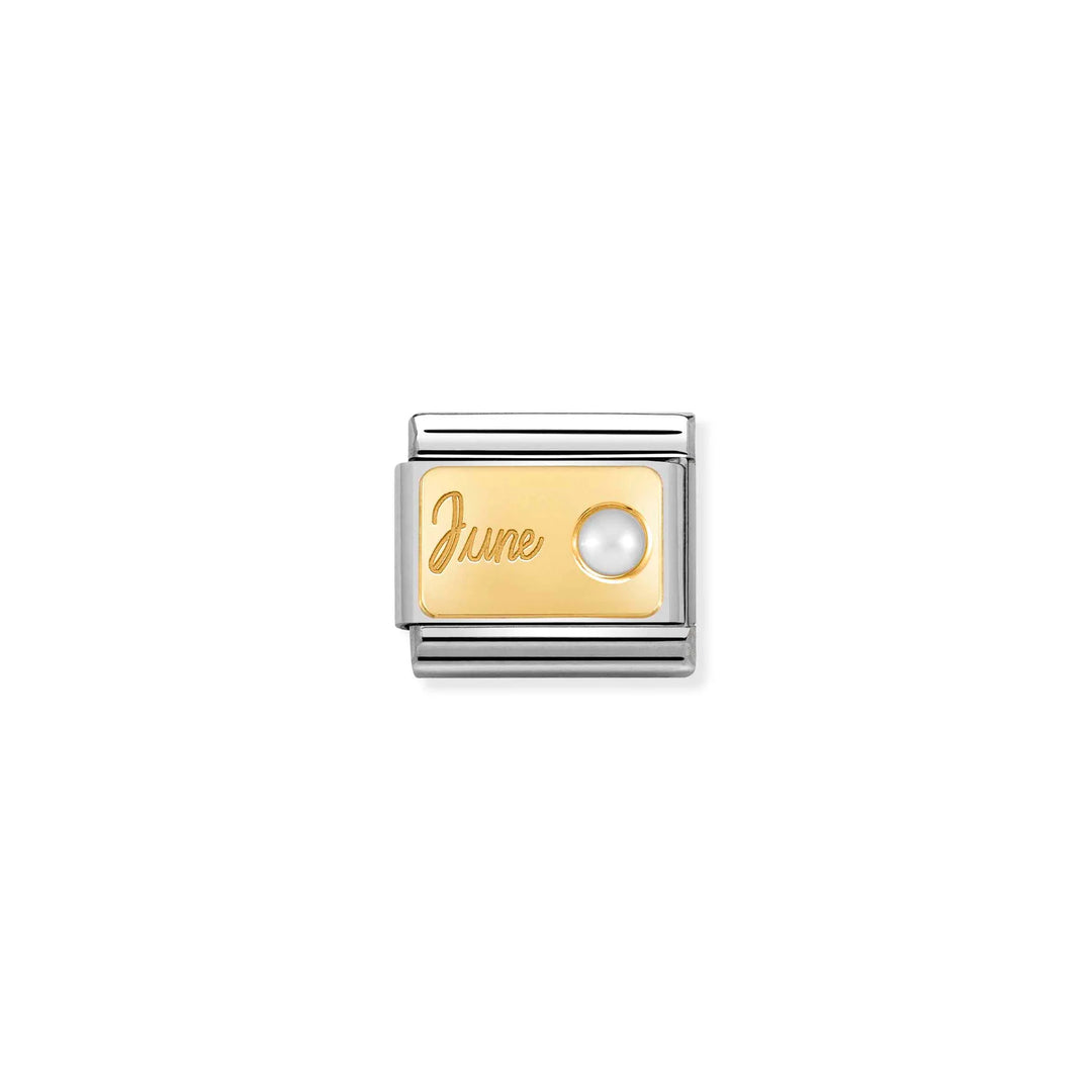 Nomination Classic Link 030519/06 June White Pearl in 18k Gold