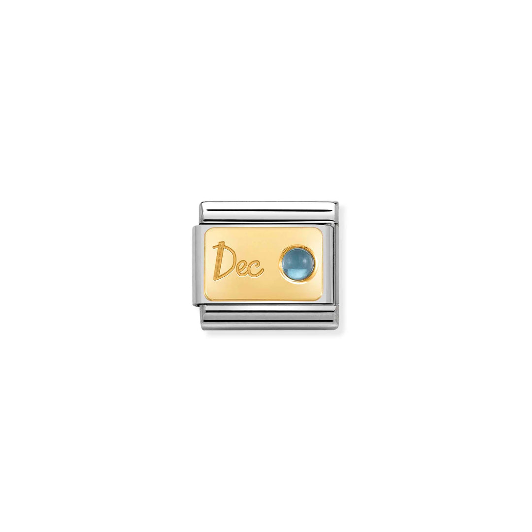 Nomination Classic Link 030519/12 December Light Blue Topaz in 18k Gold