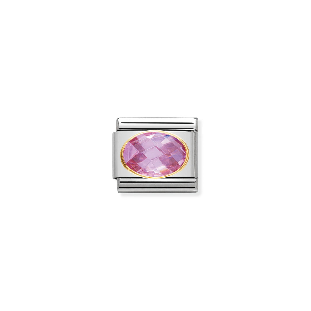 Nomination Classic Link 030601/003 Pink Faceted CZ  in 18k Gold