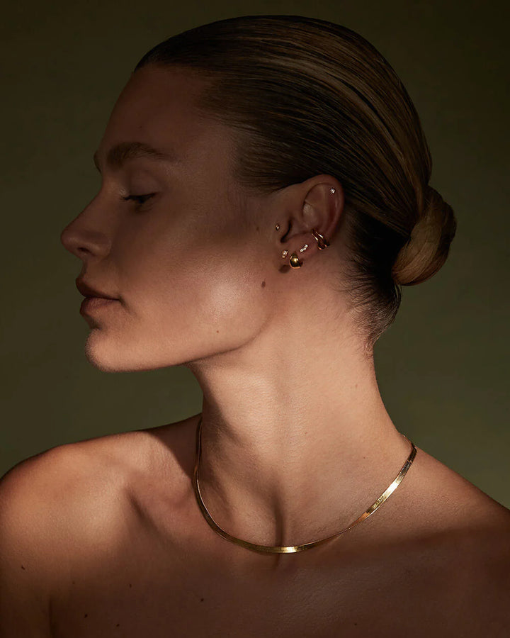 Kirstin Ash Contour Topaz Studs Gold Plated