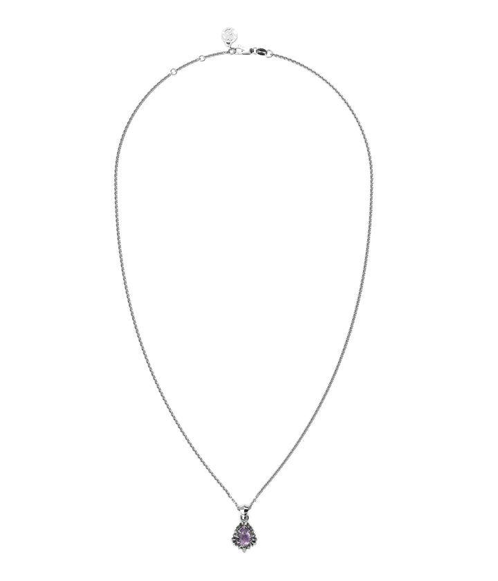 Stolen Silver Jagged Teardrop Necklace