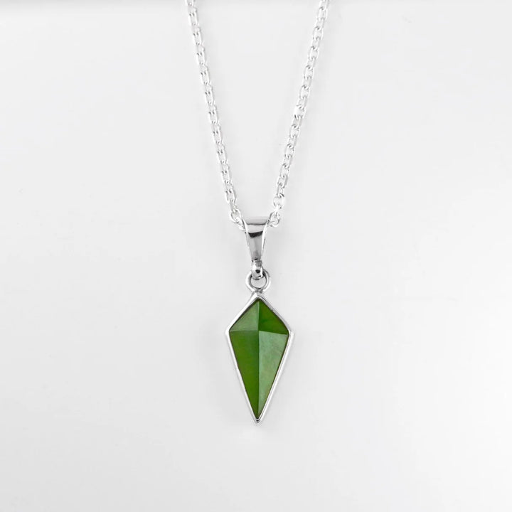 Nick Von K Sterling Silver and Pounamu Pinnacle Necklace