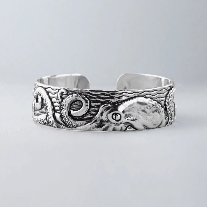Nick Von K Stainless Steel Epic Kraken Cuff Bangle
