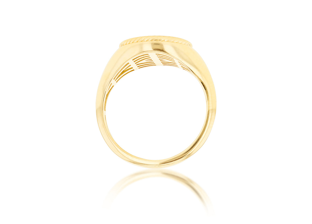 Louis Thompson 9k Gold Coco Signet Ring