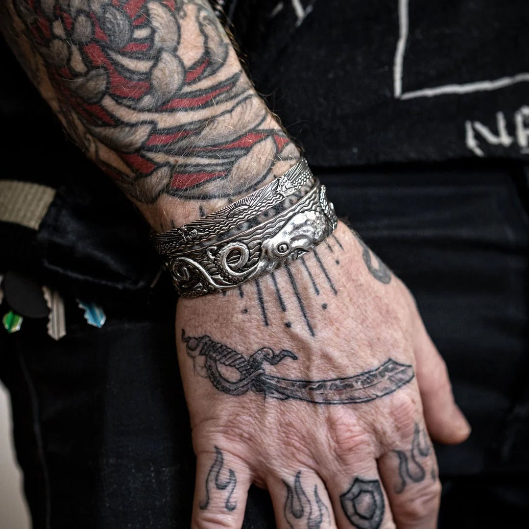 Nick Von K Stainless Steel Epic Kraken Cuff Bangle