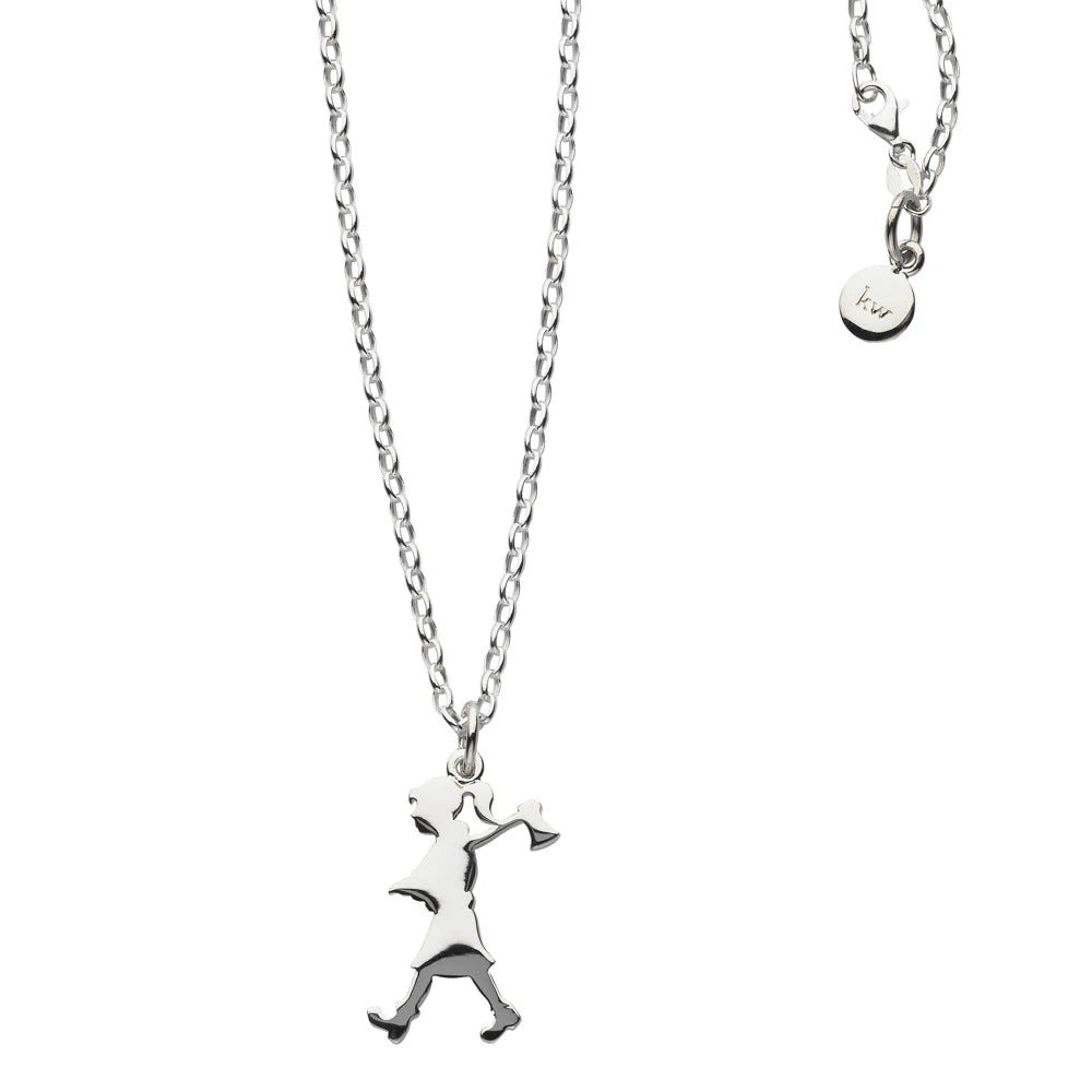 Karen Walker Silver Girl With Axe Necklace