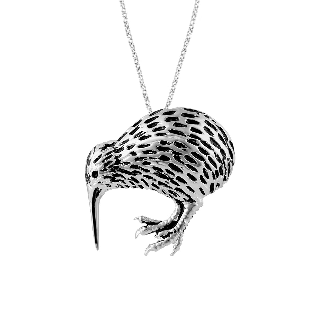 LT Sterling Silver Large Kiwi Necklace