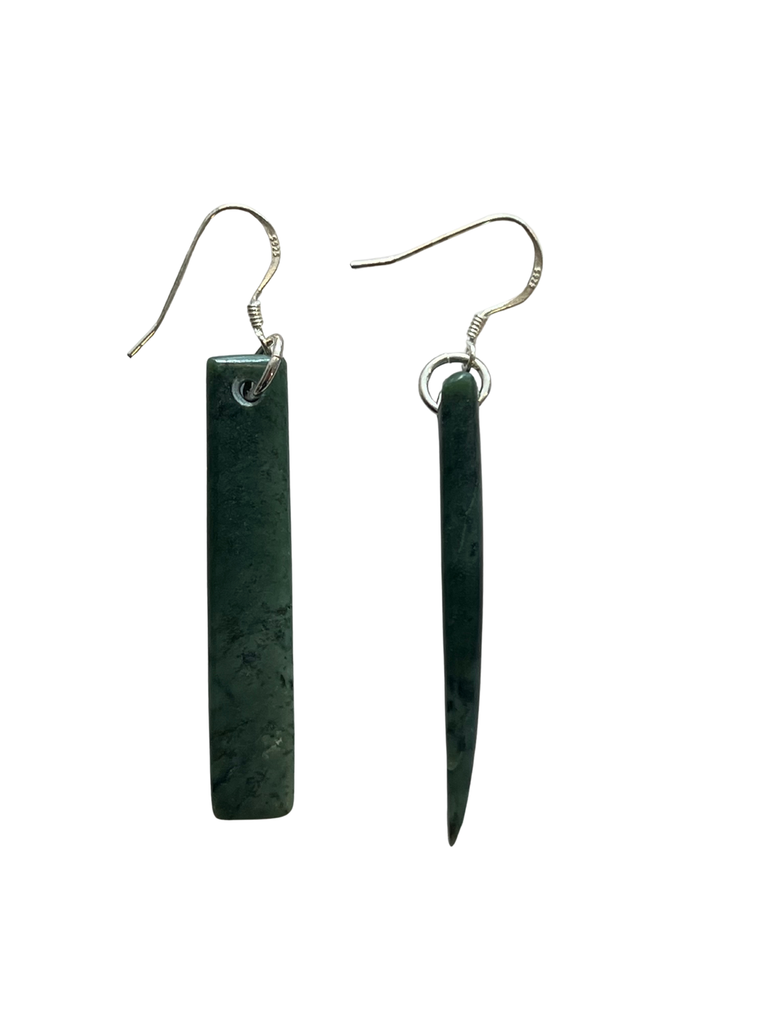 Alex Sands Medium Pounamu Drop Rectangle Earrings 45-50mm