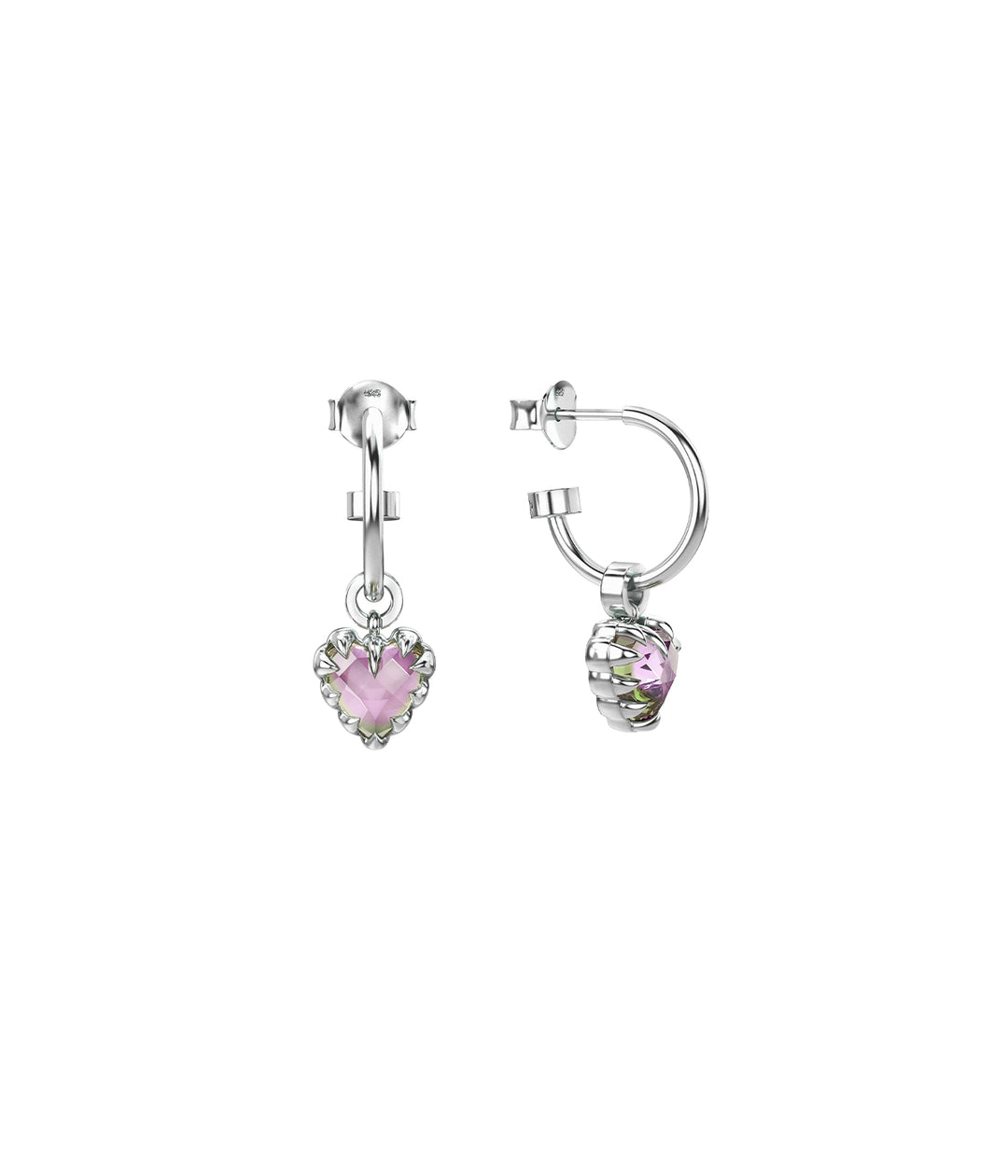 Stolen Love Claw Anchor Silver Earrings - Mystic Quartz