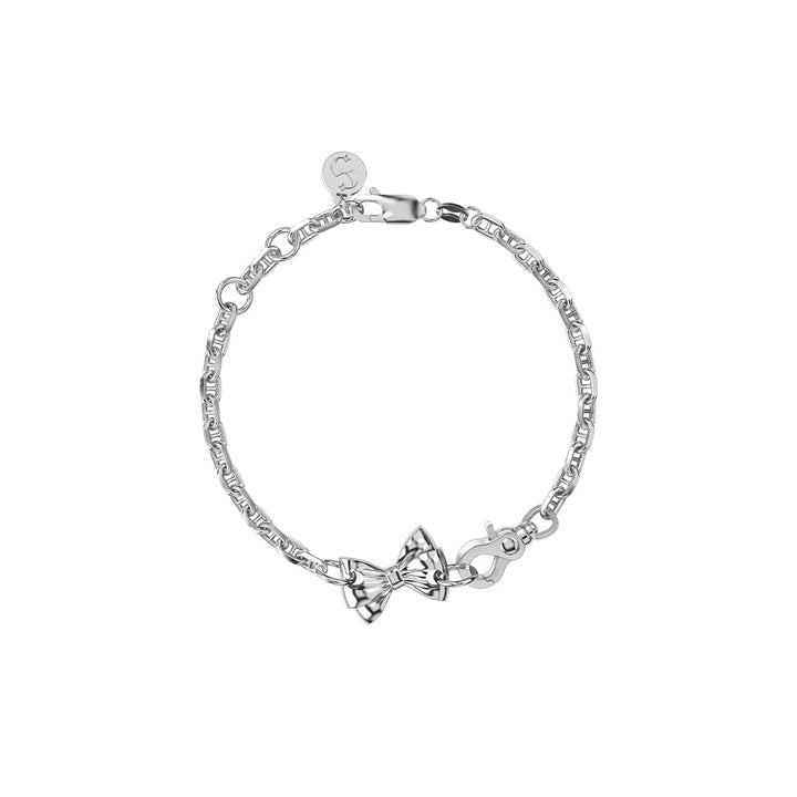 Stolen Silver Pierced Bow Bracelet