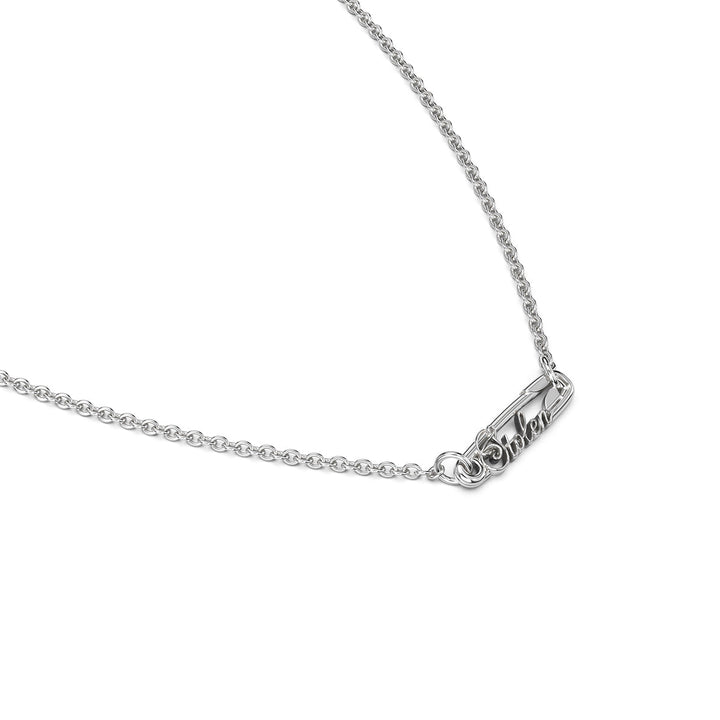 Stolen Silver Scripted Pin Necklace
