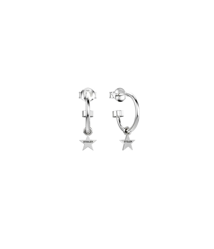 Stolen Silver Star Anchor Earrings