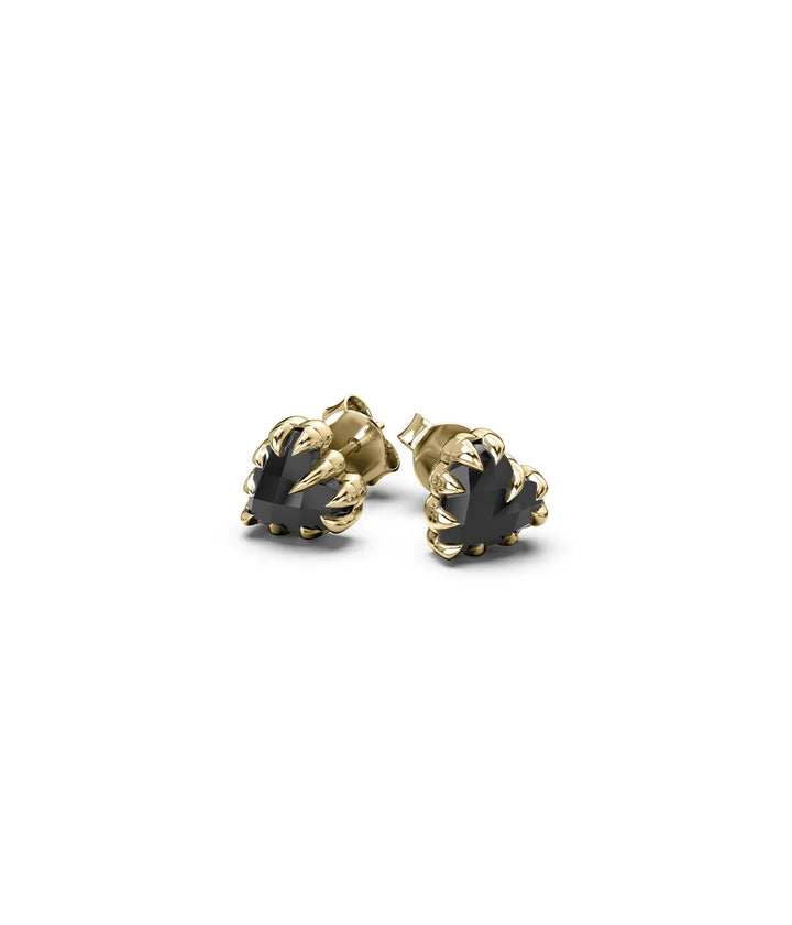 Stolen Gold Plated Love Claw Earrings - Onyx