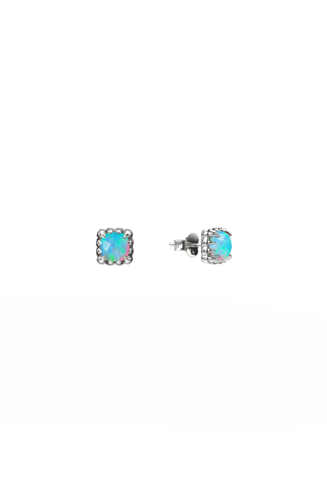 Stolen Silver Mini Claw Studs - Opal