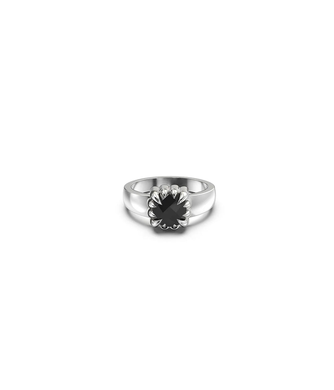 Stolen Silver Baby Claw Ring - Onyx