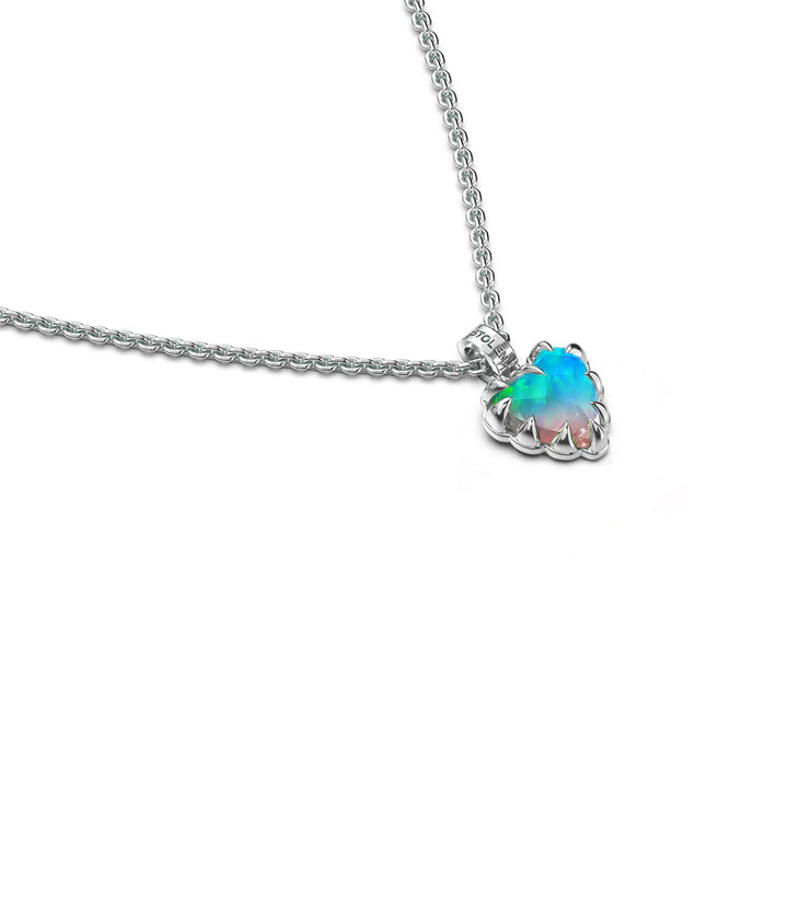 Stolen Silver Love Claw Necklace - Opal